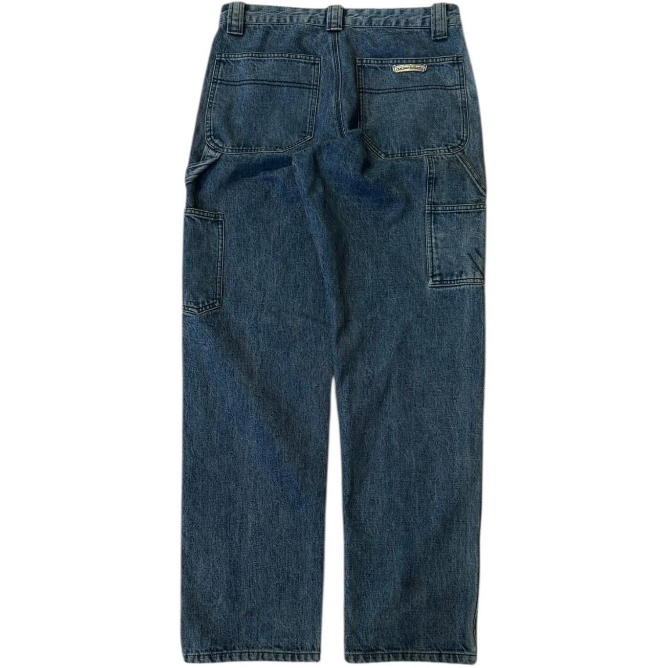 Chrome Hearts Black Cross Patch Blue Carpenter Jeans