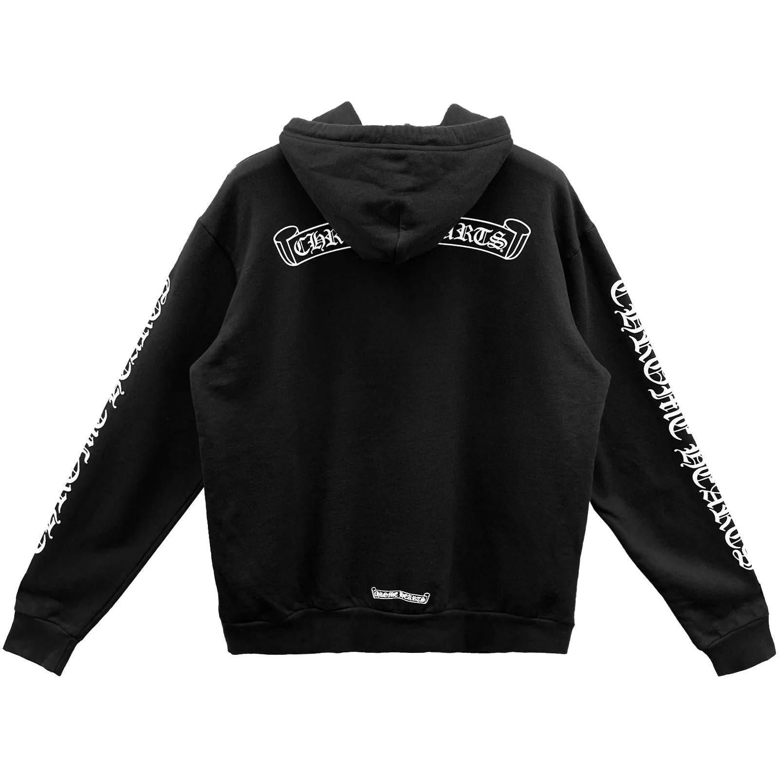 Chrome Hearts Black Scroll Logo Pullover Hoodie