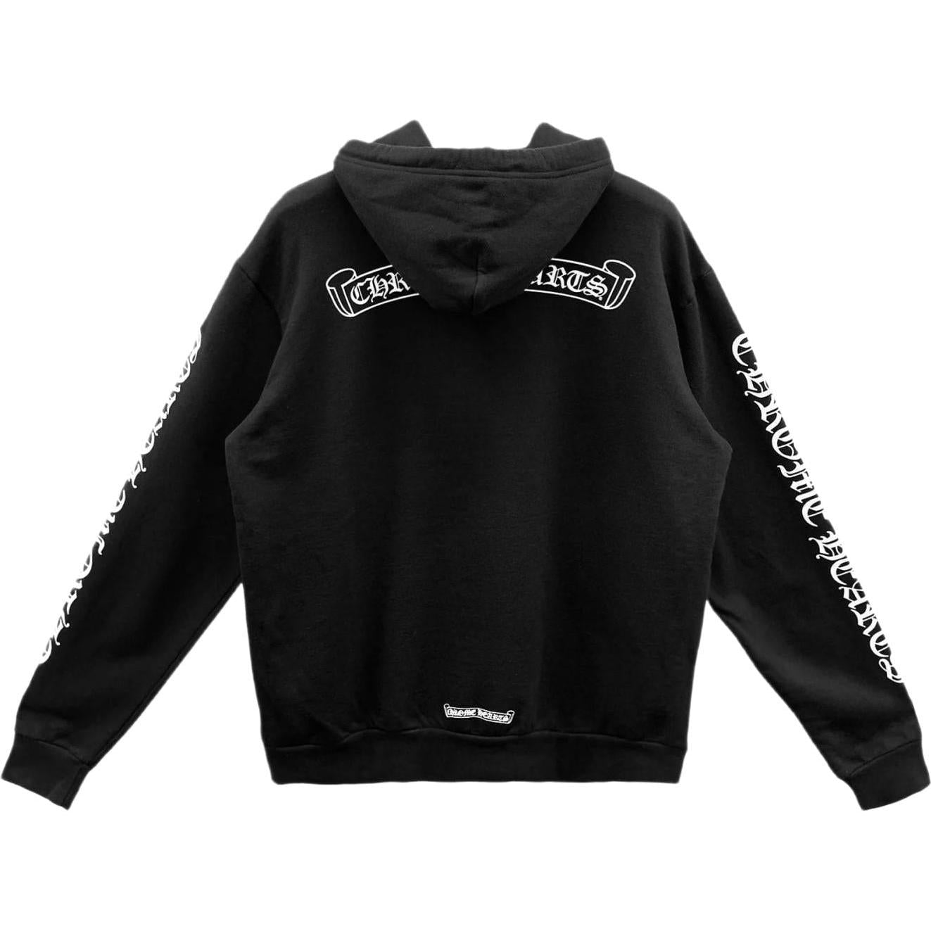 Chrome Hearts Black Scroll Logo Pullover Hoodie