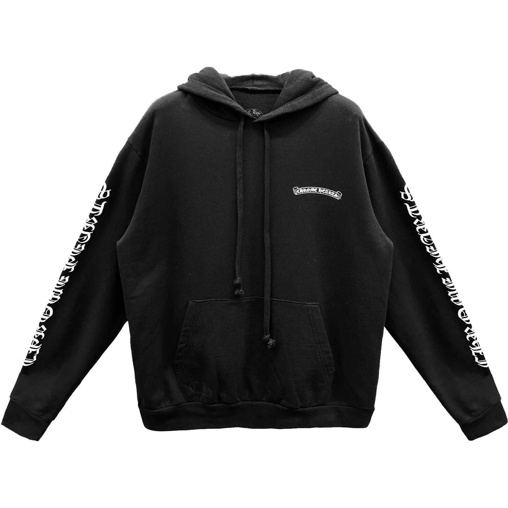 Chrome Hearts Black Scroll Logo Pullover Hoodie