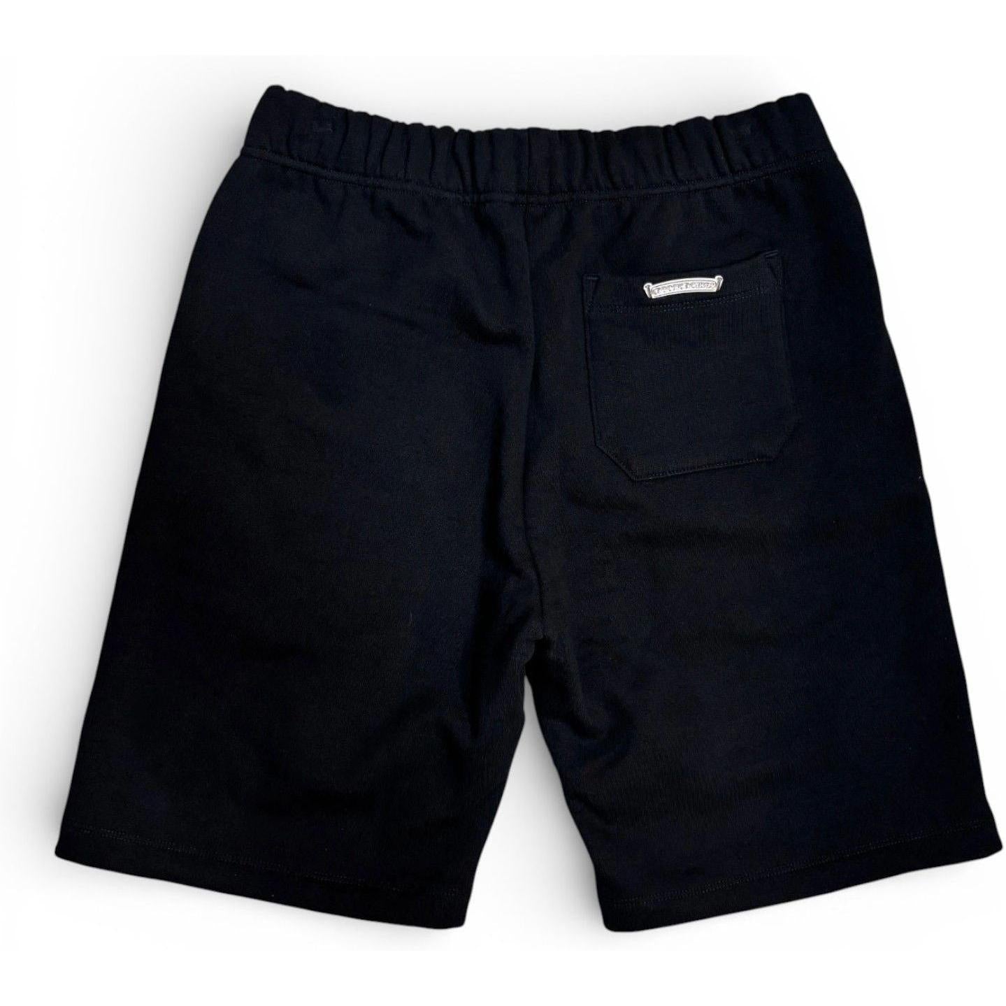 Chrome Hearts Black Triple Cross Cemetery Patch Logo Shorts