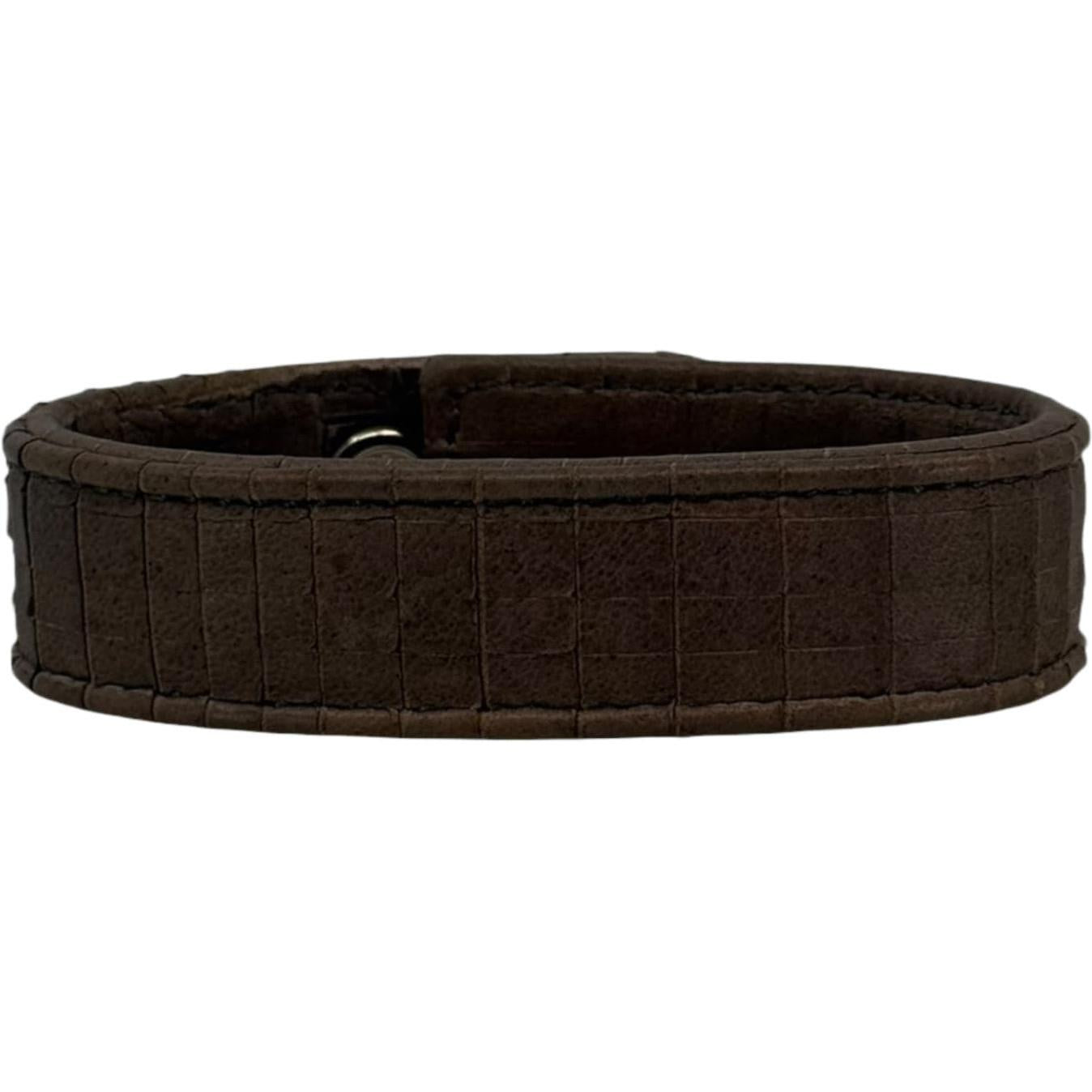 Chrome Hearts Brown Leather Snap Bracelet