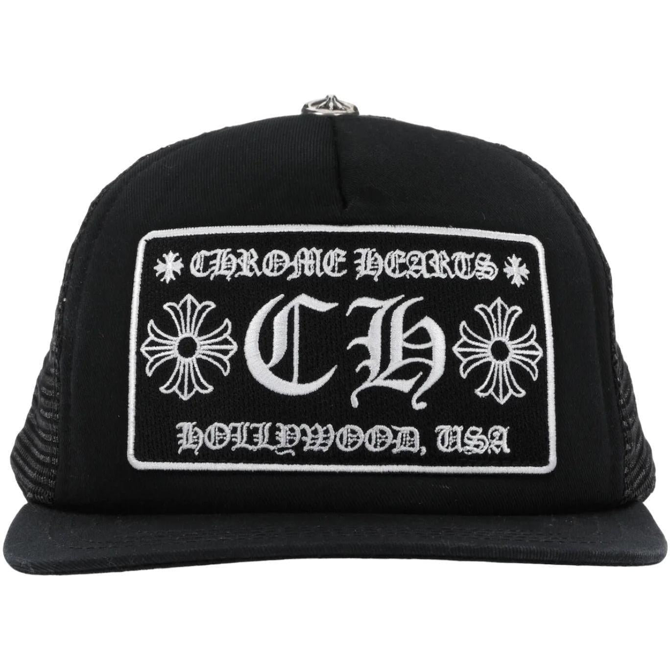 Chrome Hearts CH Hollywood Trucker Hat Black