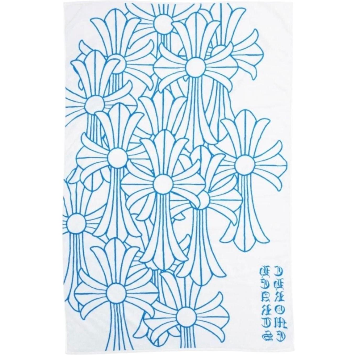 Chrome Hearts Cemetery Cross Beach Towel Blue/White