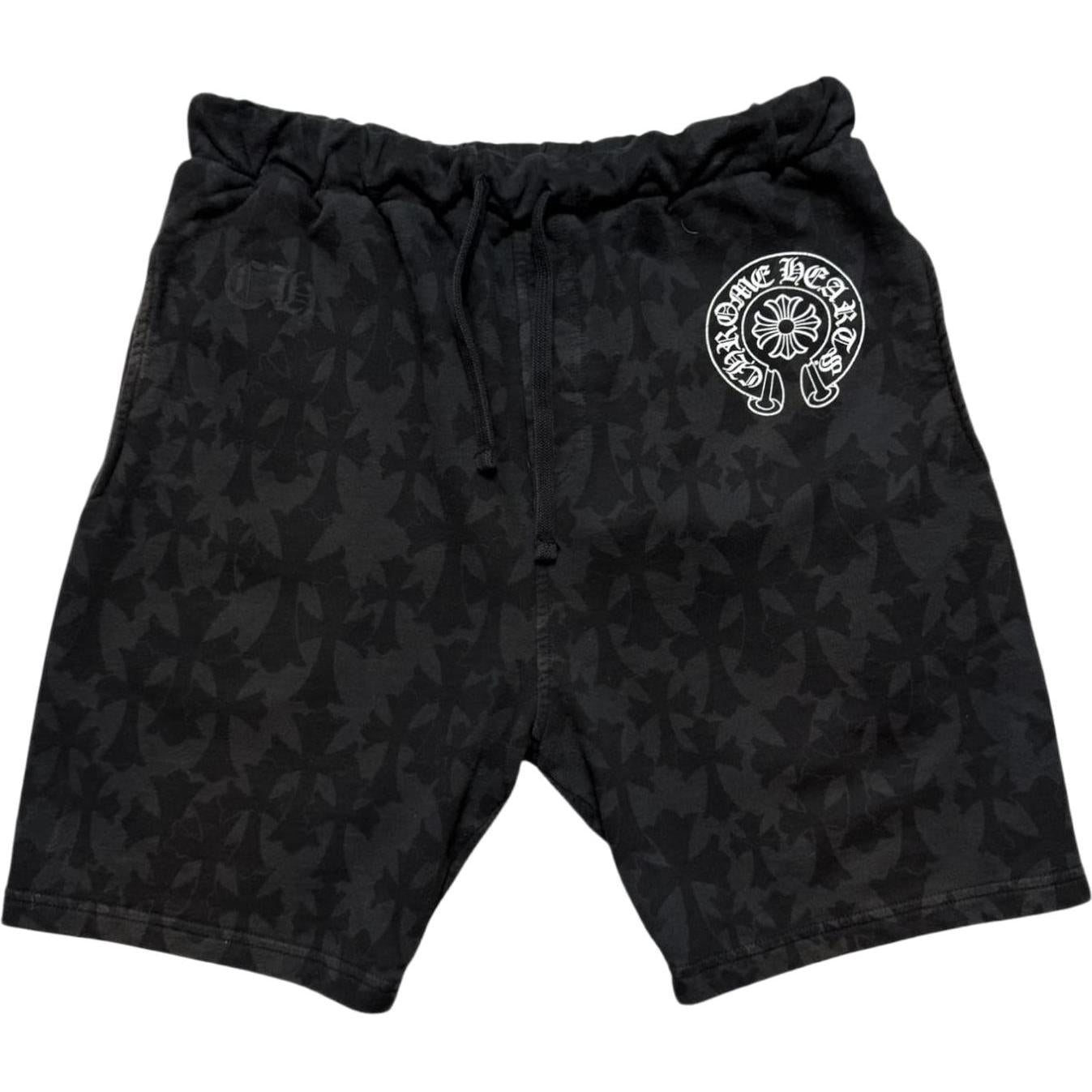 Chrome Hearts Cemetery Cross Horseshoe Sweatshorts Black