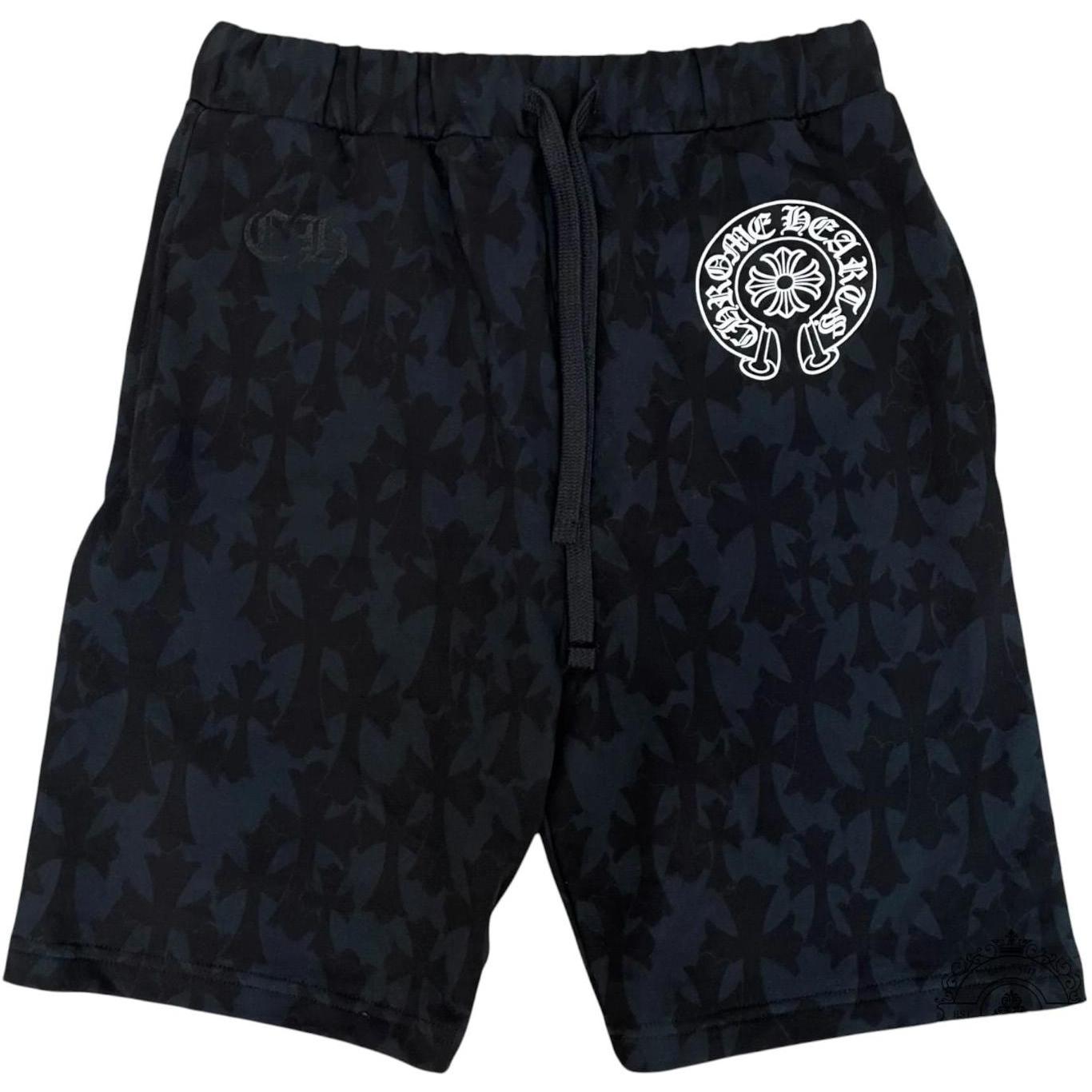Chrome Hearts Cemetery Cross Monogram Sweatshorts Black
