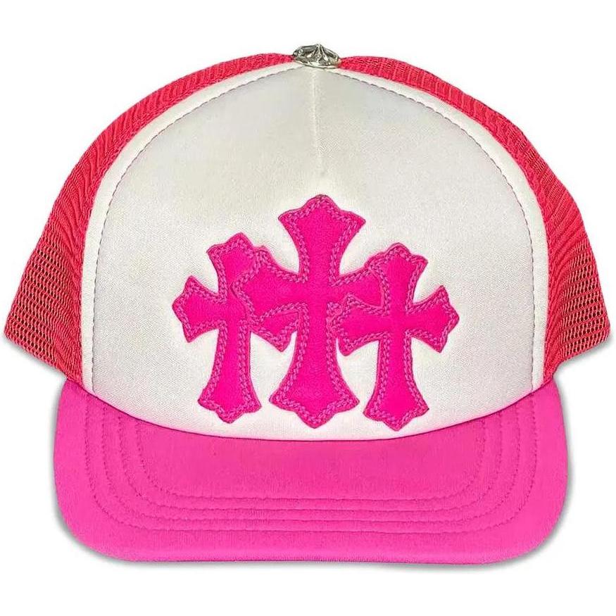 Chrome Hearts Cemetery Cross Trucker Hat Pink