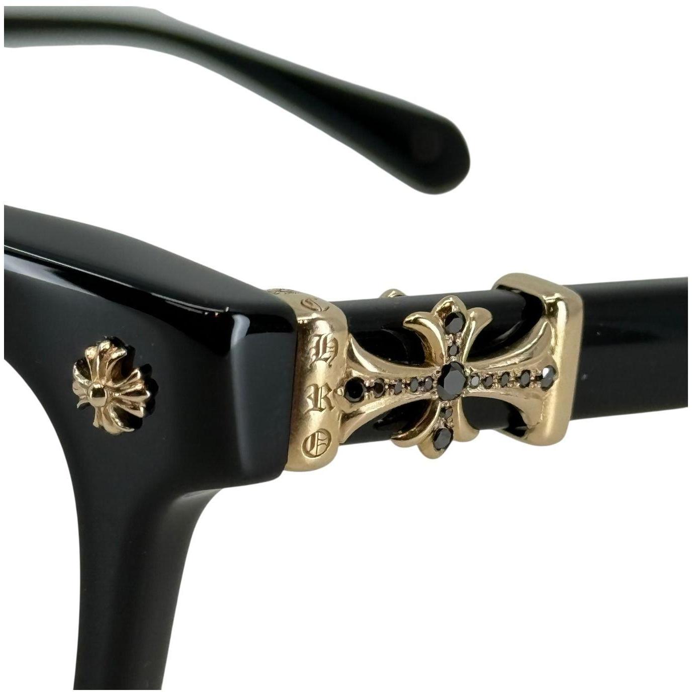 Chrome Hearts Cox Ucker Black Diamond Black/18k Gold Plated Glasses