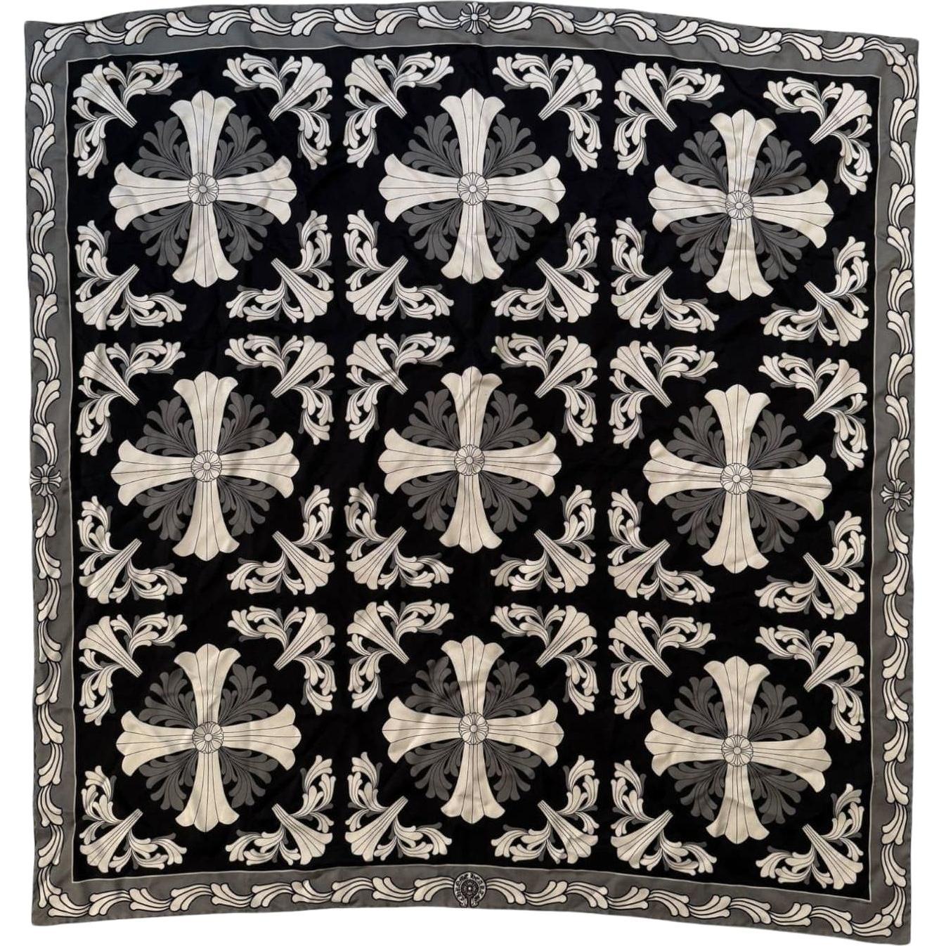 Chrome Hearts Cross Ceiling Silk Scarf Black/Grey/White