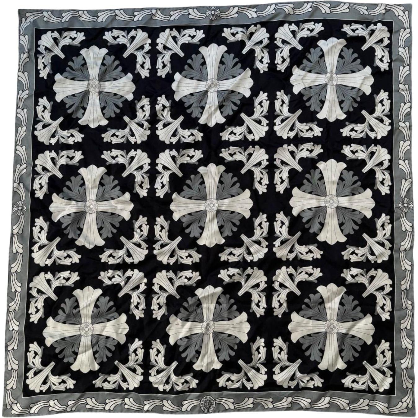 Chrome Hearts Cross Ceiling Silk Scarf Black/Grey/White