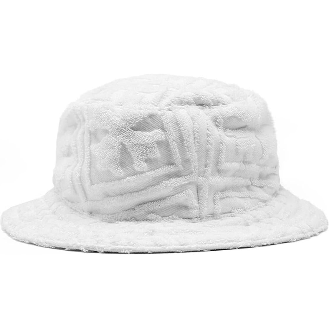 Chrome Hearts Cross Leather Patch Terry Cloth Hat White