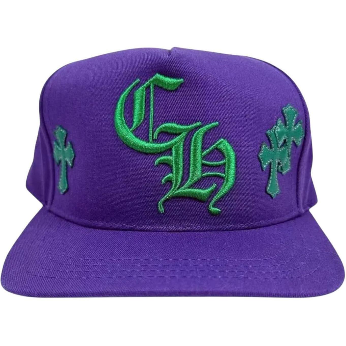 Chrome Hearts Cross Patch Trucker Hat Purple/Green - Like New