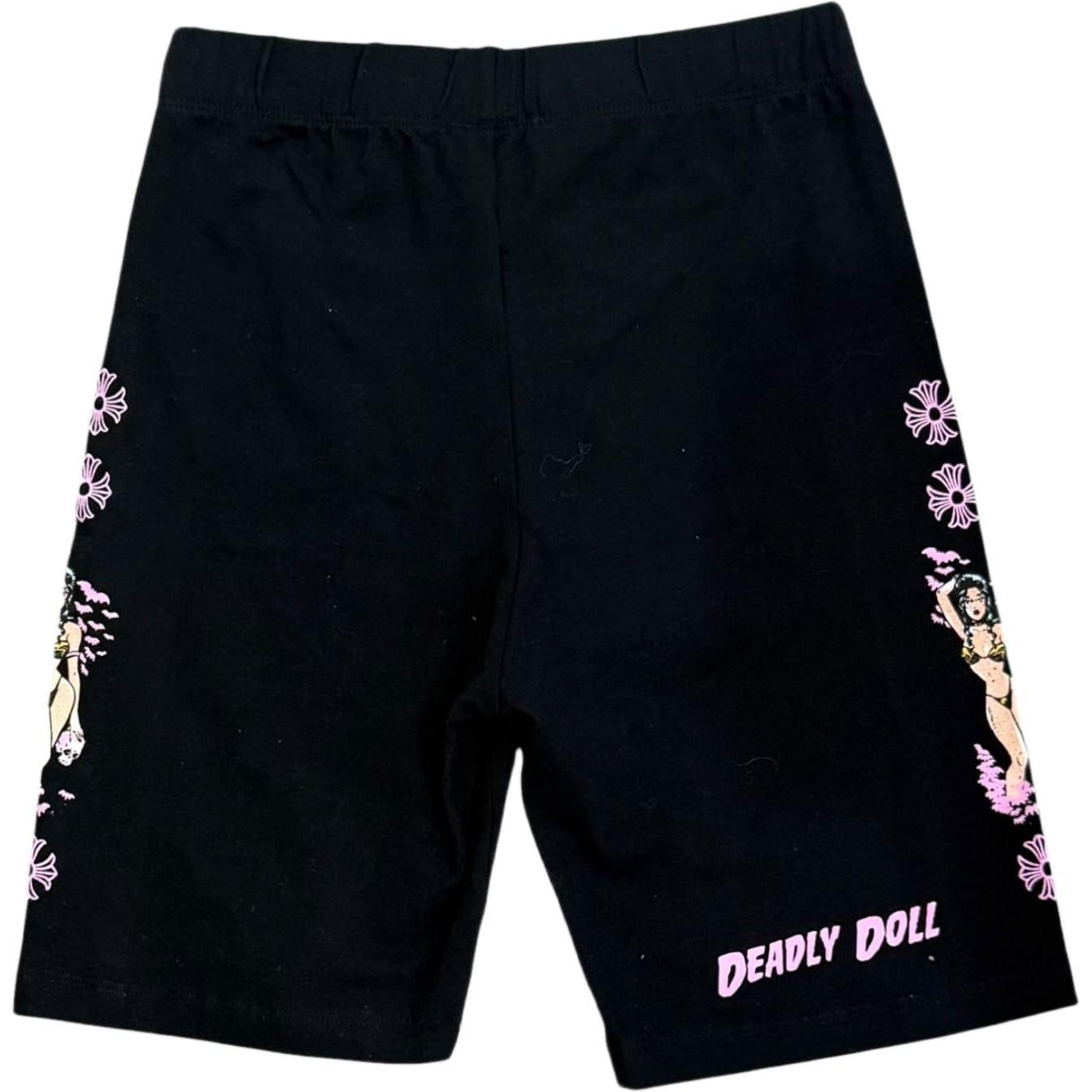 Chrome Hearts Deadly Doll Pink Horseshoe Biker Shorts