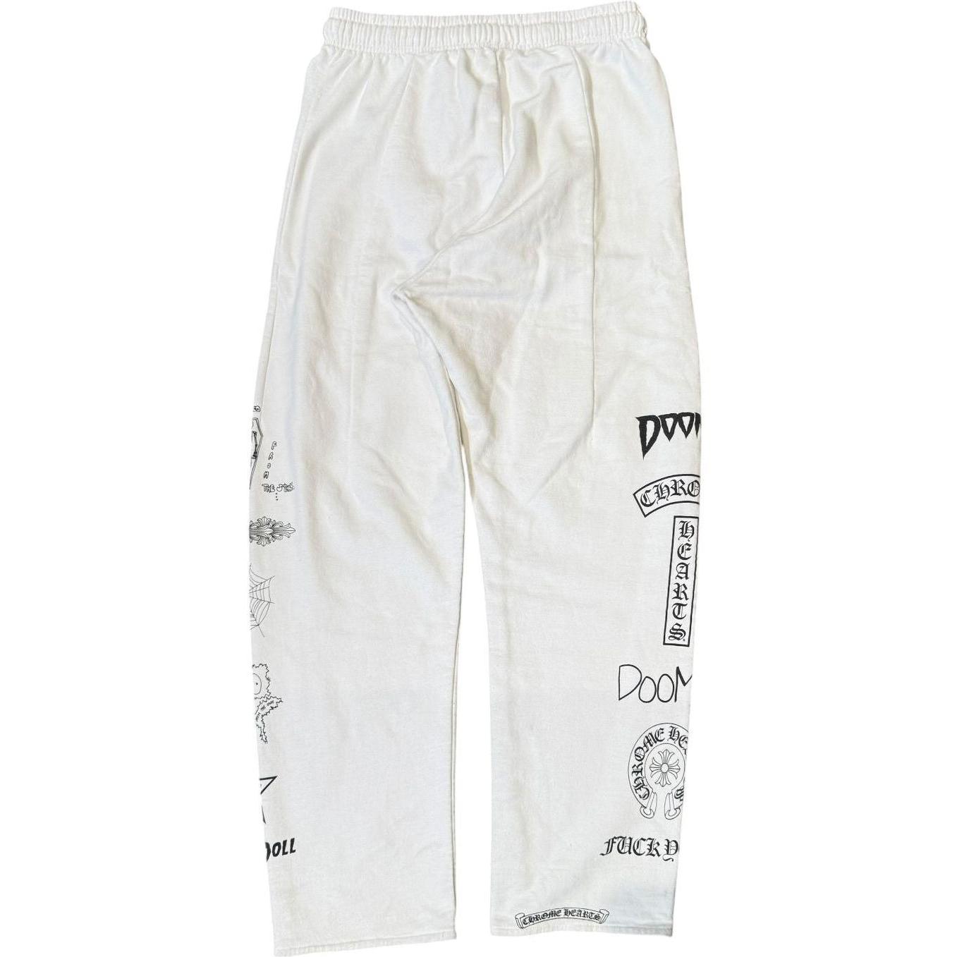 Chrome Hearts Deadly Doll Sweatpants White - Gently Used