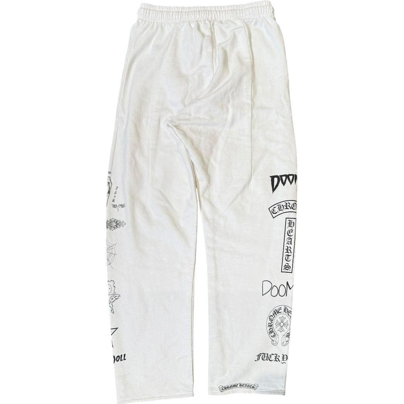 Chrome Hearts Deadly Doll Sweatpants White - Gently Used