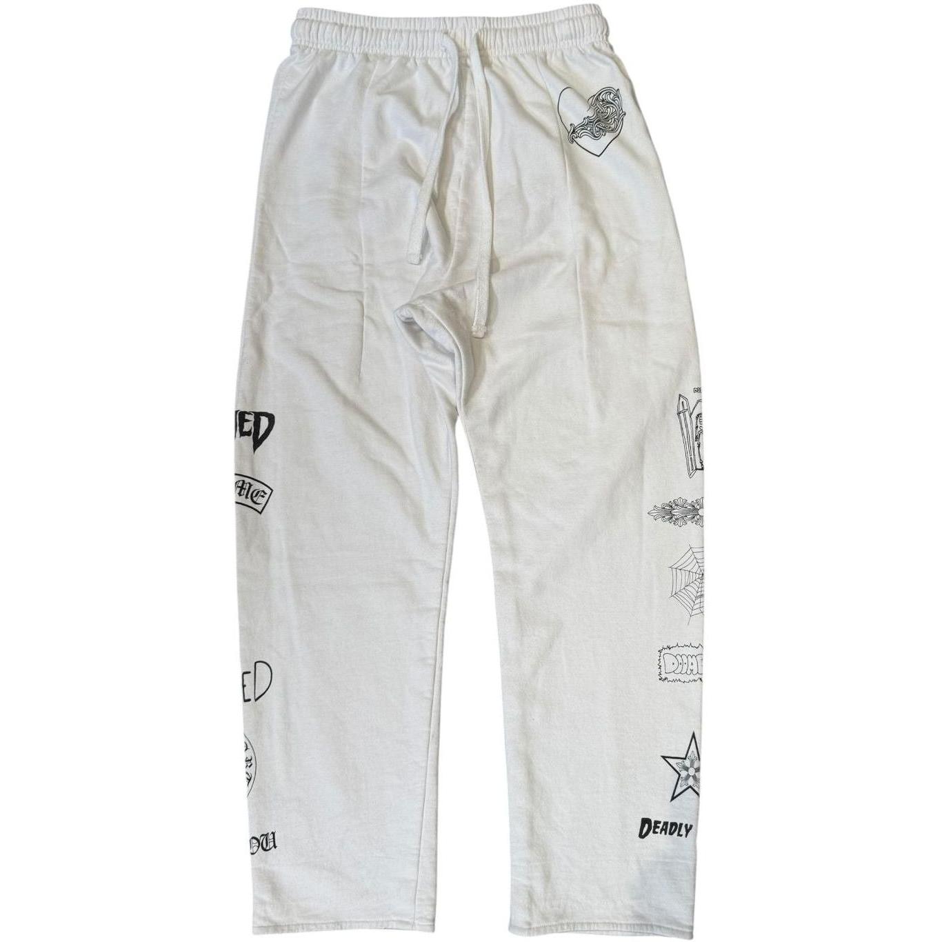 Chrome Hearts Deadly Doll Sweatpants White - Gently Used
