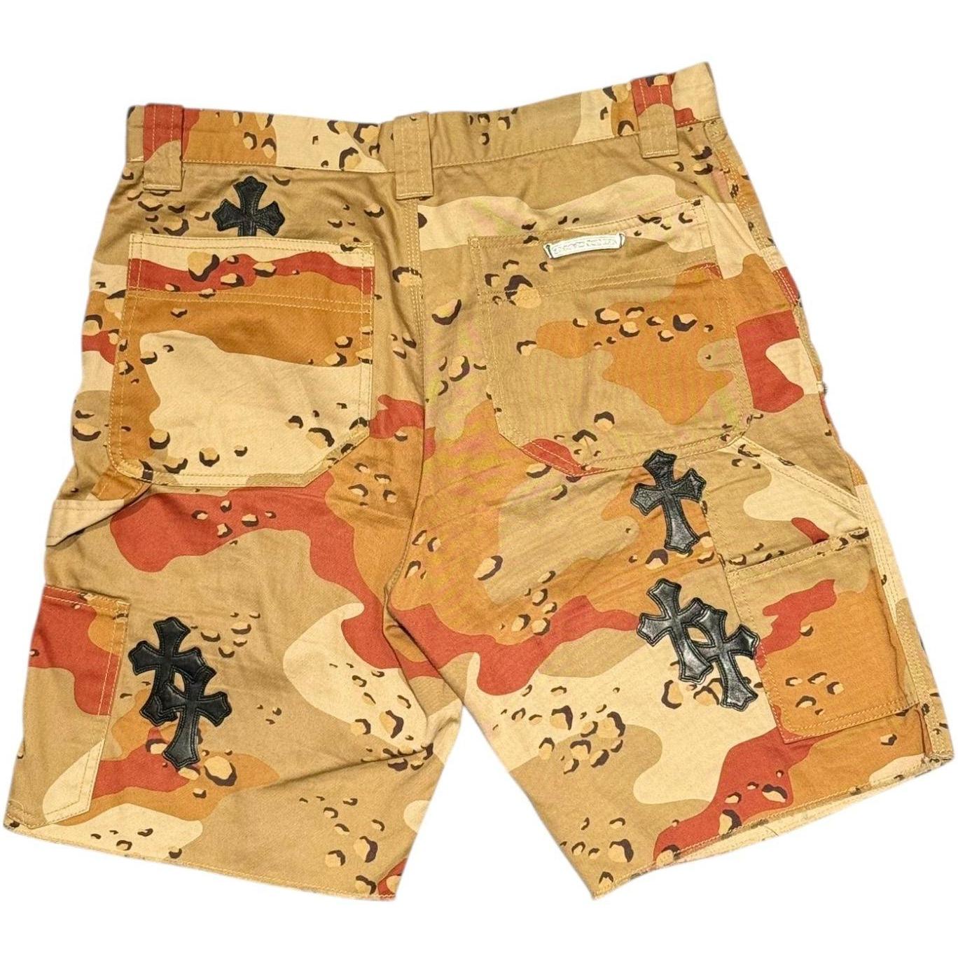 Chrome Hearts Desert Camo Sex Records Cross Patch Carpenter Shorts - Gently Used