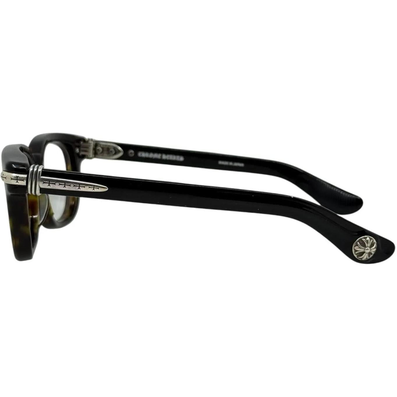 Chrome Hearts Drippin Black Tortoise/Silver Glasses