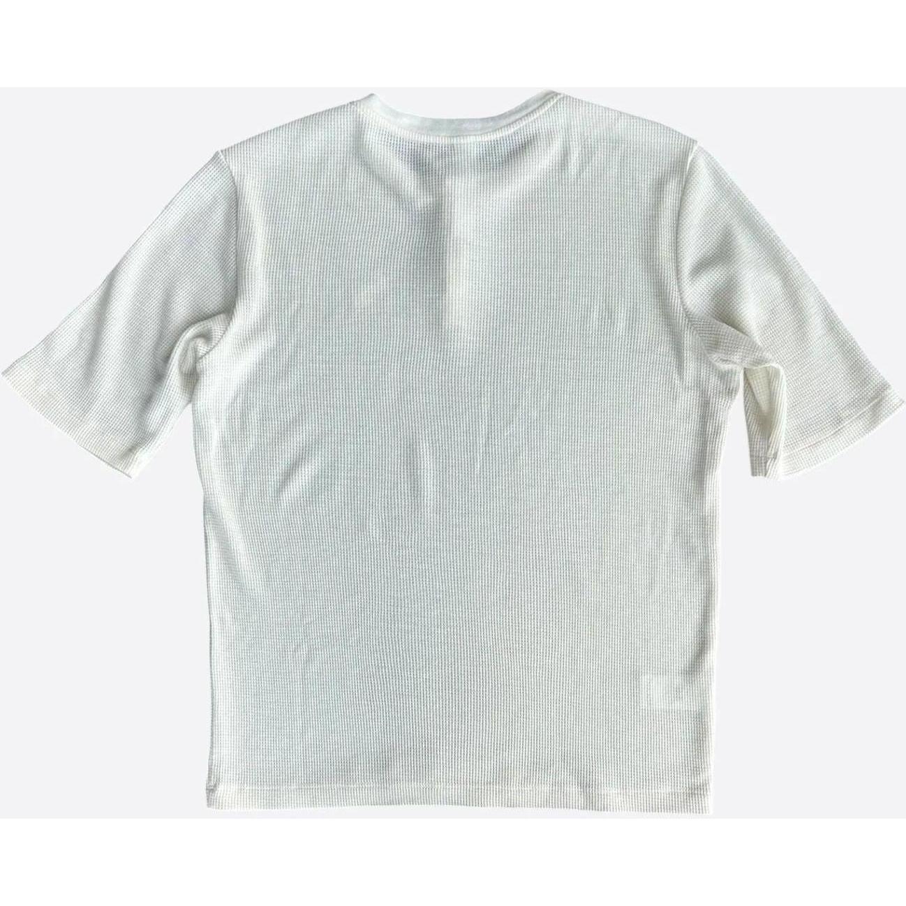 Chrome Hearts Embroidered Logo Waffle Knit Button Up T-Shirt White