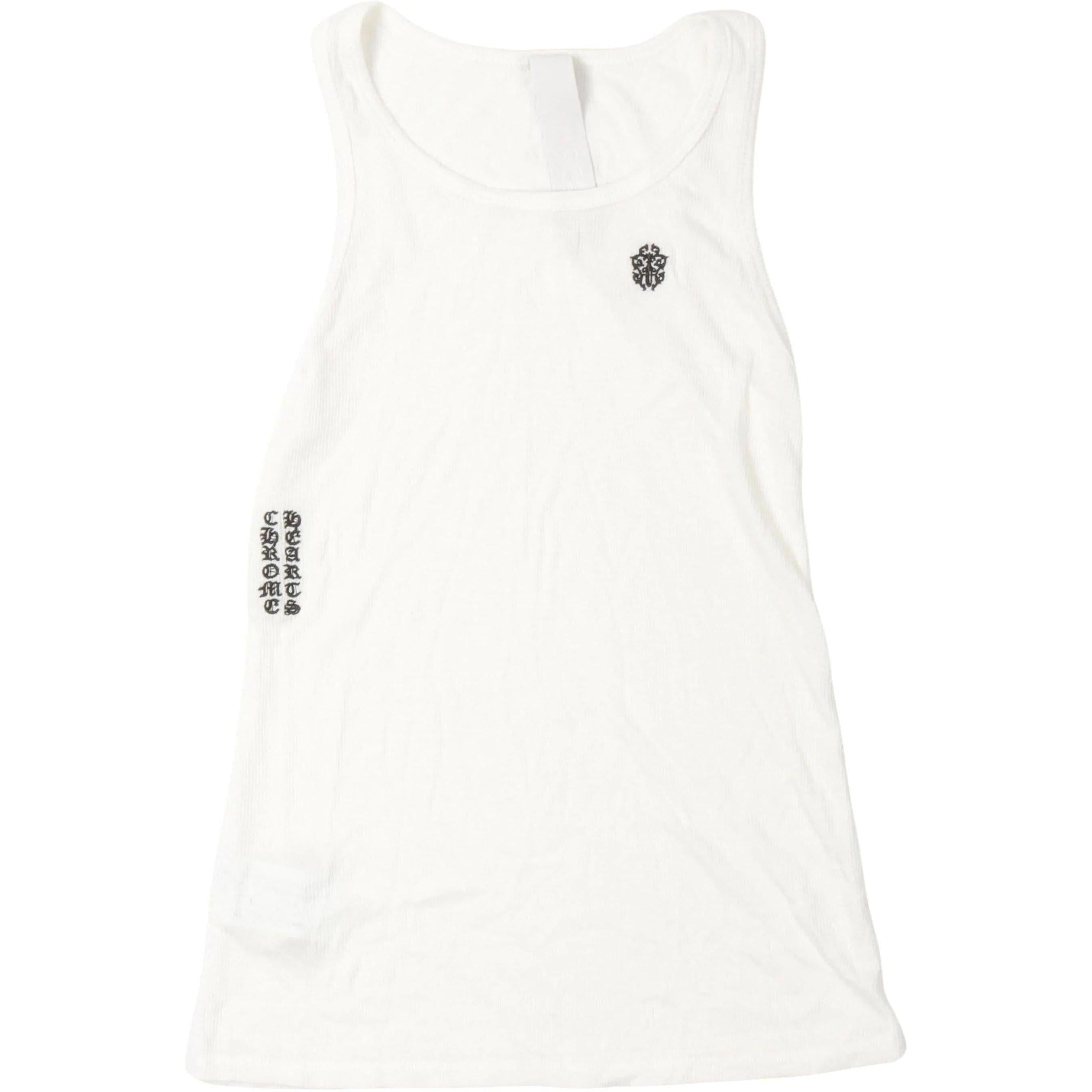 Chrome Hearts Eyechart & Dagger Logo Women's Tank Top White
