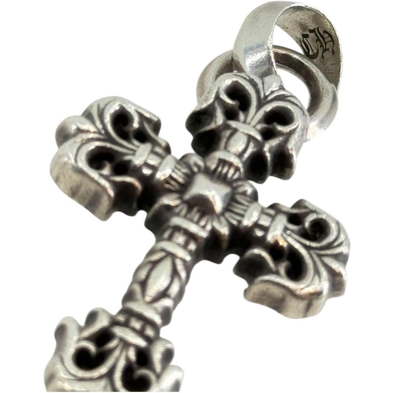Chrome Hearts Filigree Silver Cross Pendant with Bale