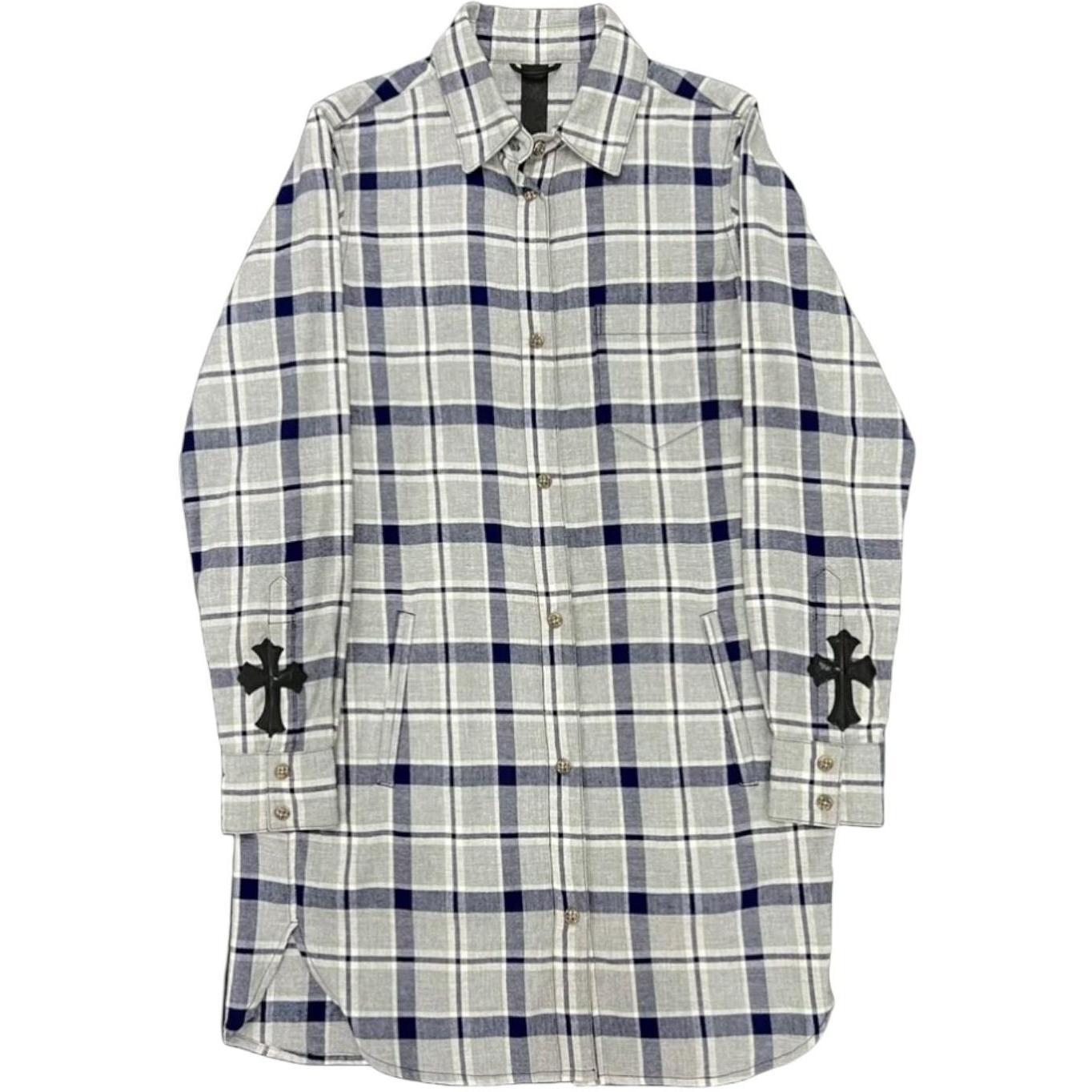 Chrome Hearts Fleur Leather Cross Patch Wool Long Flannel - Gently Used