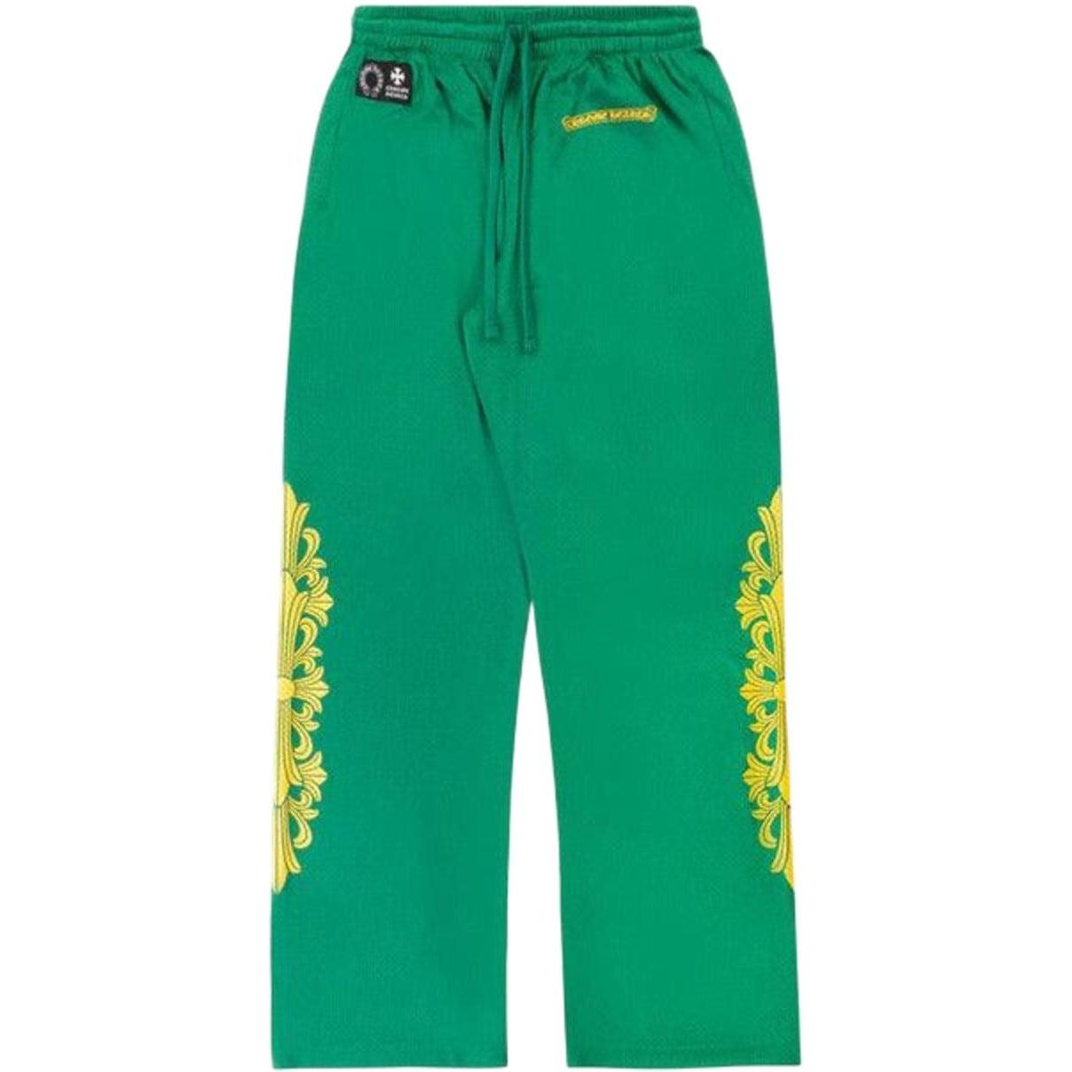 Chrome Hearts Floral Mesh Jersey Pants 'Green/Gold'