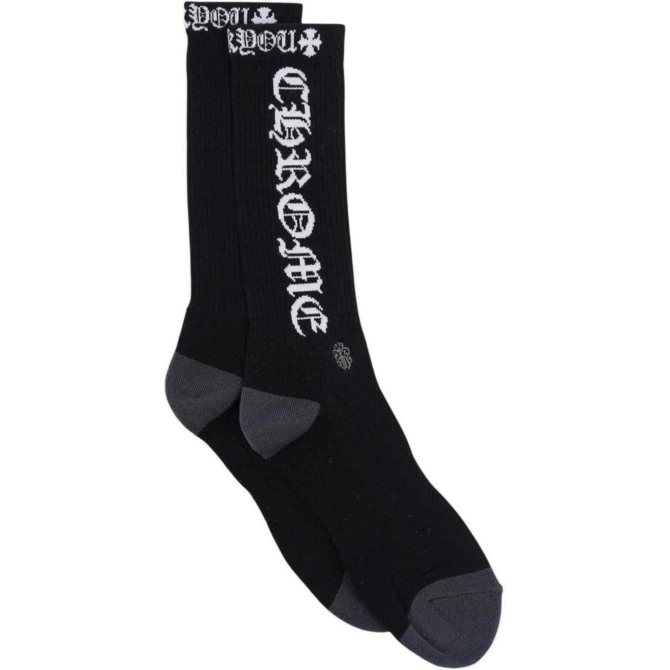 Chrome Hearts Fuck You Logo Socks Black White
