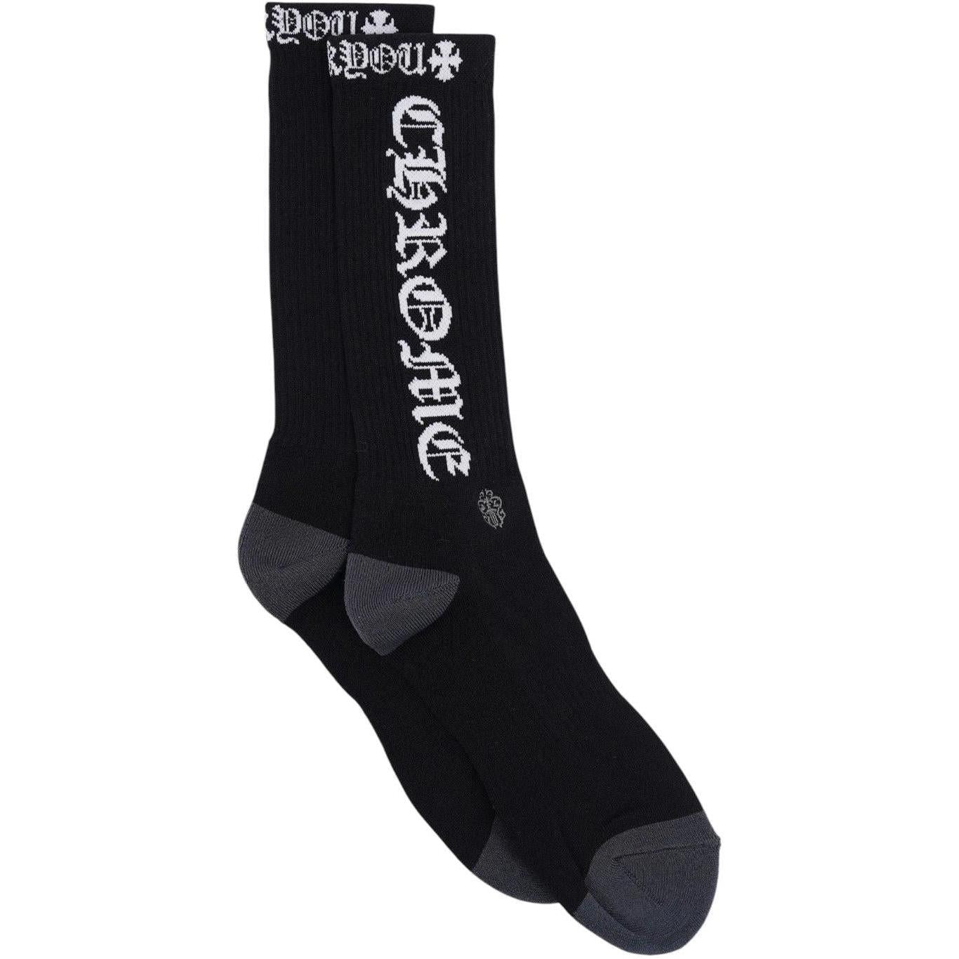 Chrome Hearts Fuck You Logo Socks Black White