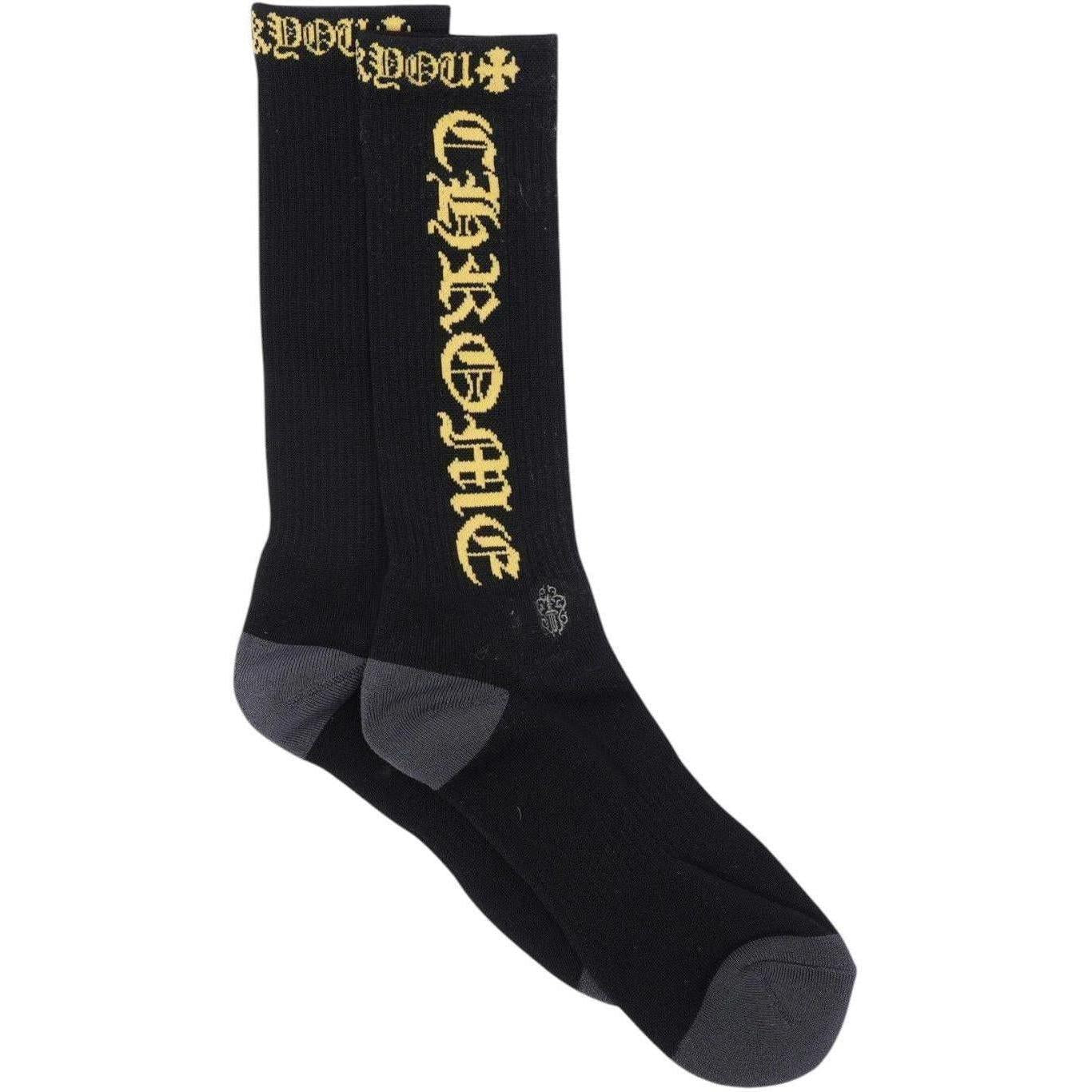 Chrome Hearts Fuck You Logo Socks Black Yellow