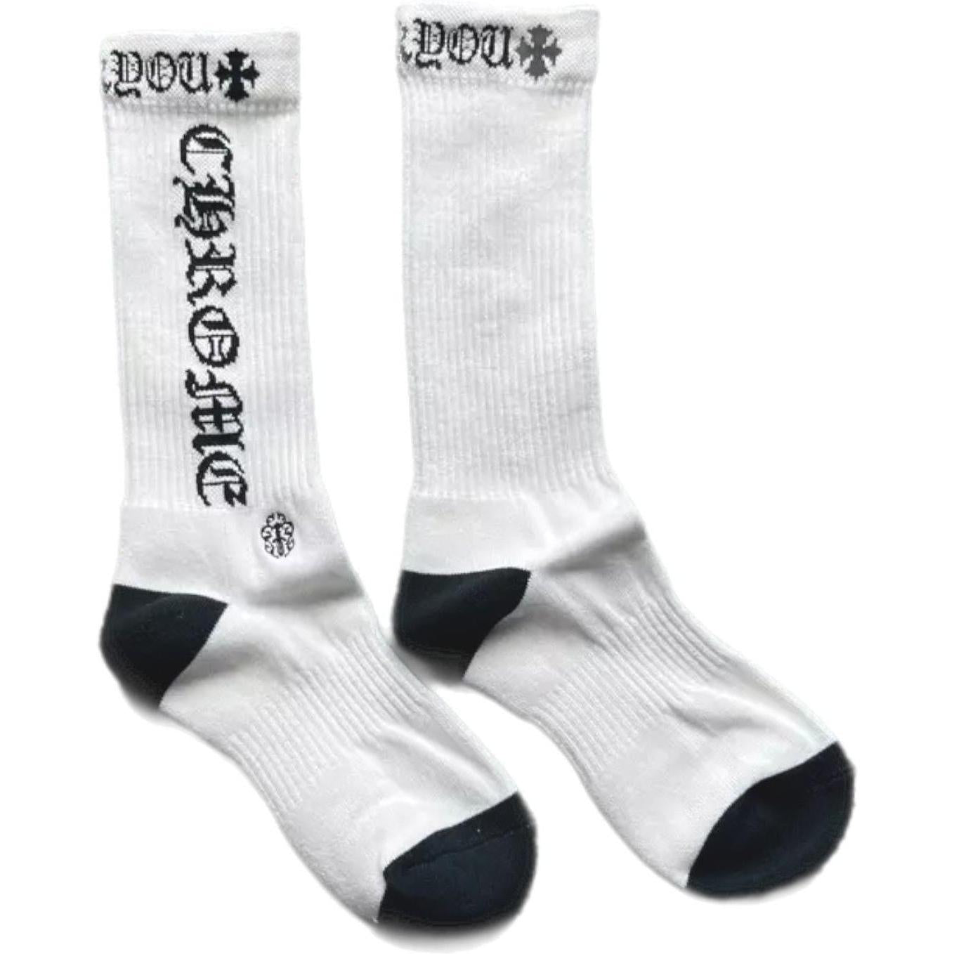 Chrome Hearts Fuck You Logo Socks White Black