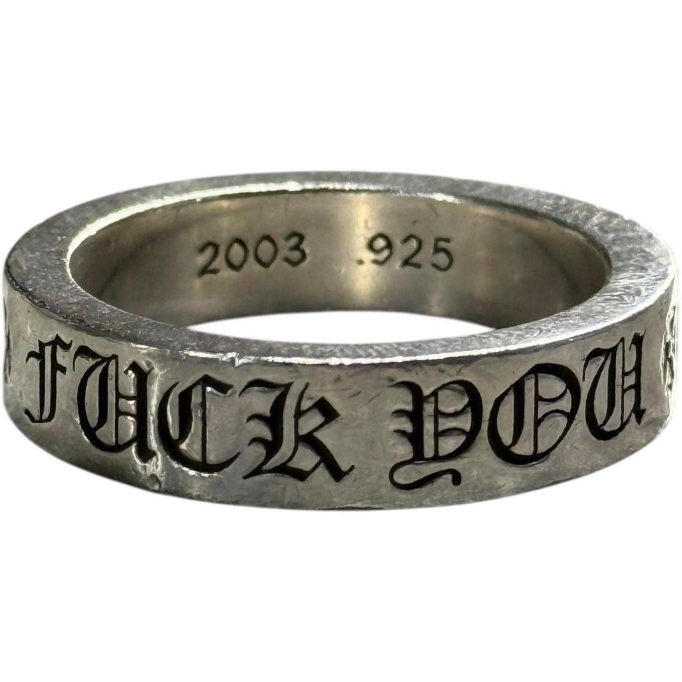 Chrome Hearts Fuck You Silver Spacer Ring - Size 12 - Like New