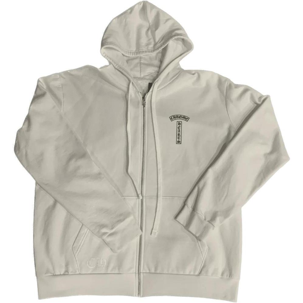 Chrome Hearts Fuck You T-Bar Logo Zip-Up Hoodie White