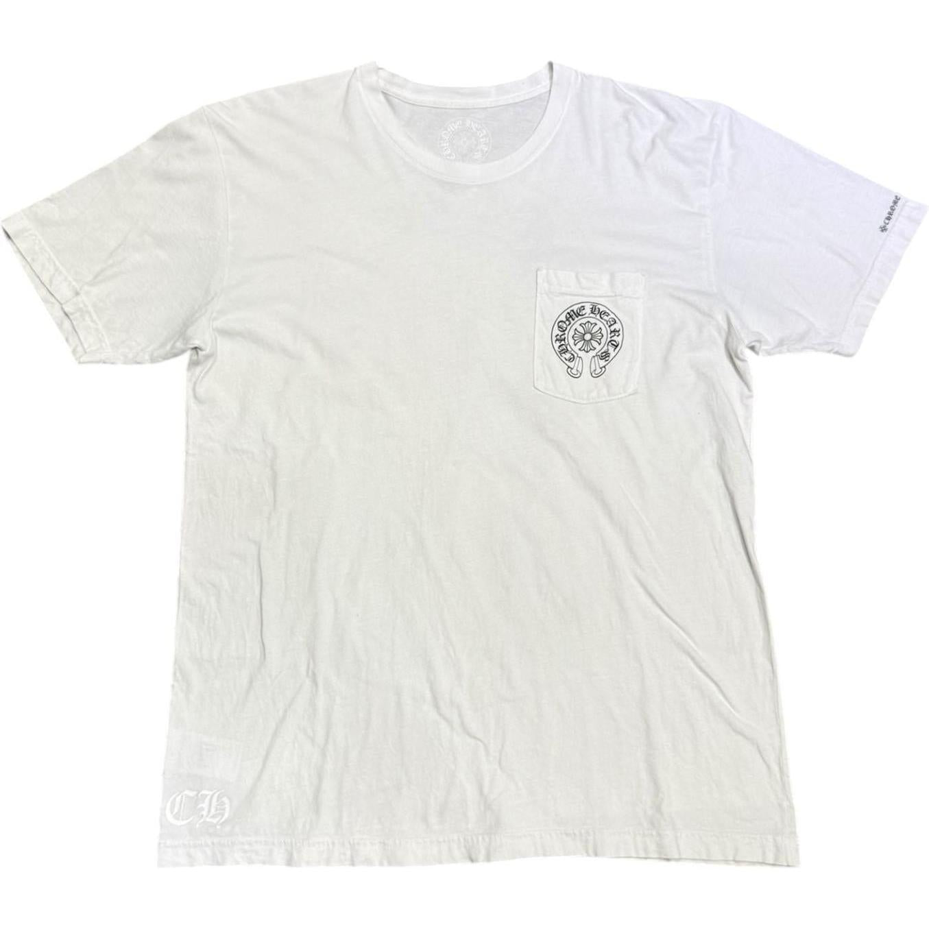 Chrome Hearts Horse Shoe Logo Pocket T-Shirt White - Lightly Used