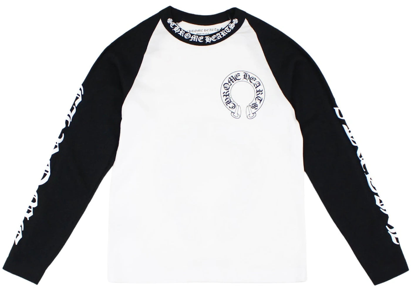 Chrome Hearts Horseshoe Baseball Shirt White/Black