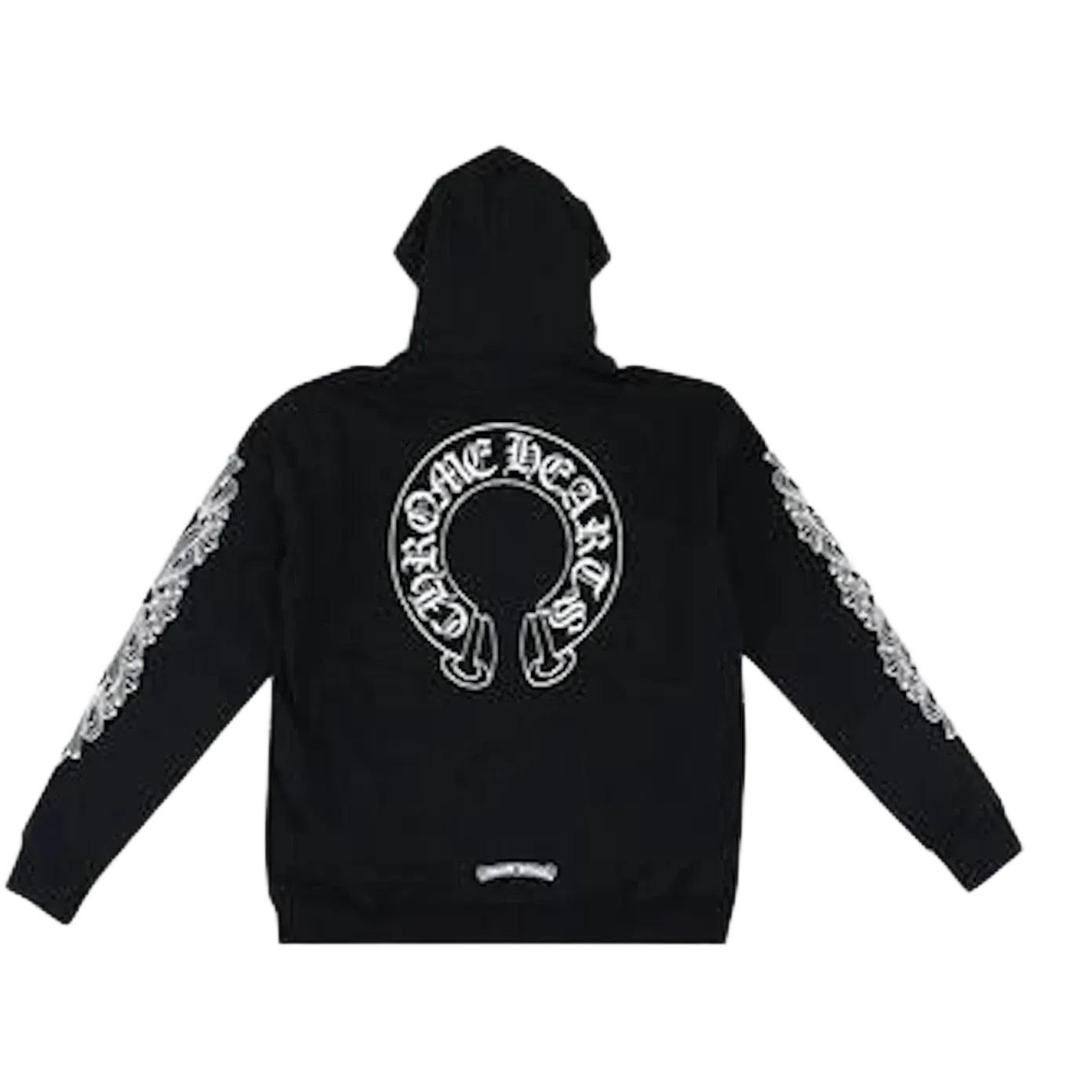 Chrome Hearts Horseshoe Floral Cross Sleeve Zip Up Hoodie Black