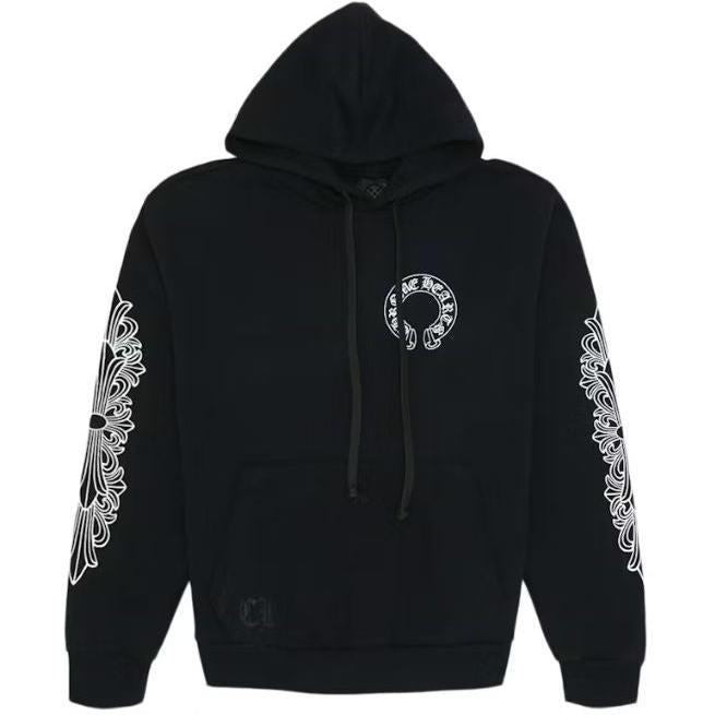Chrome Hearts Horseshoe Floral Hoodie Black
