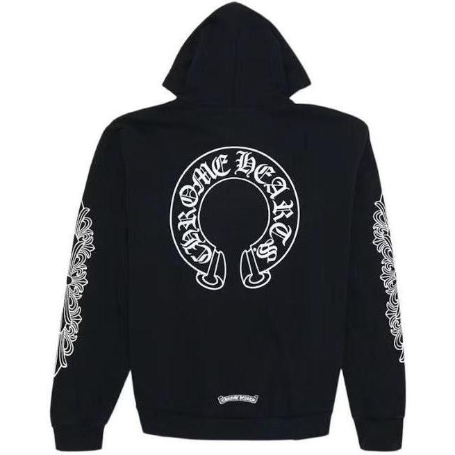Chrome Hearts Horseshoe Floral Hoodie Black