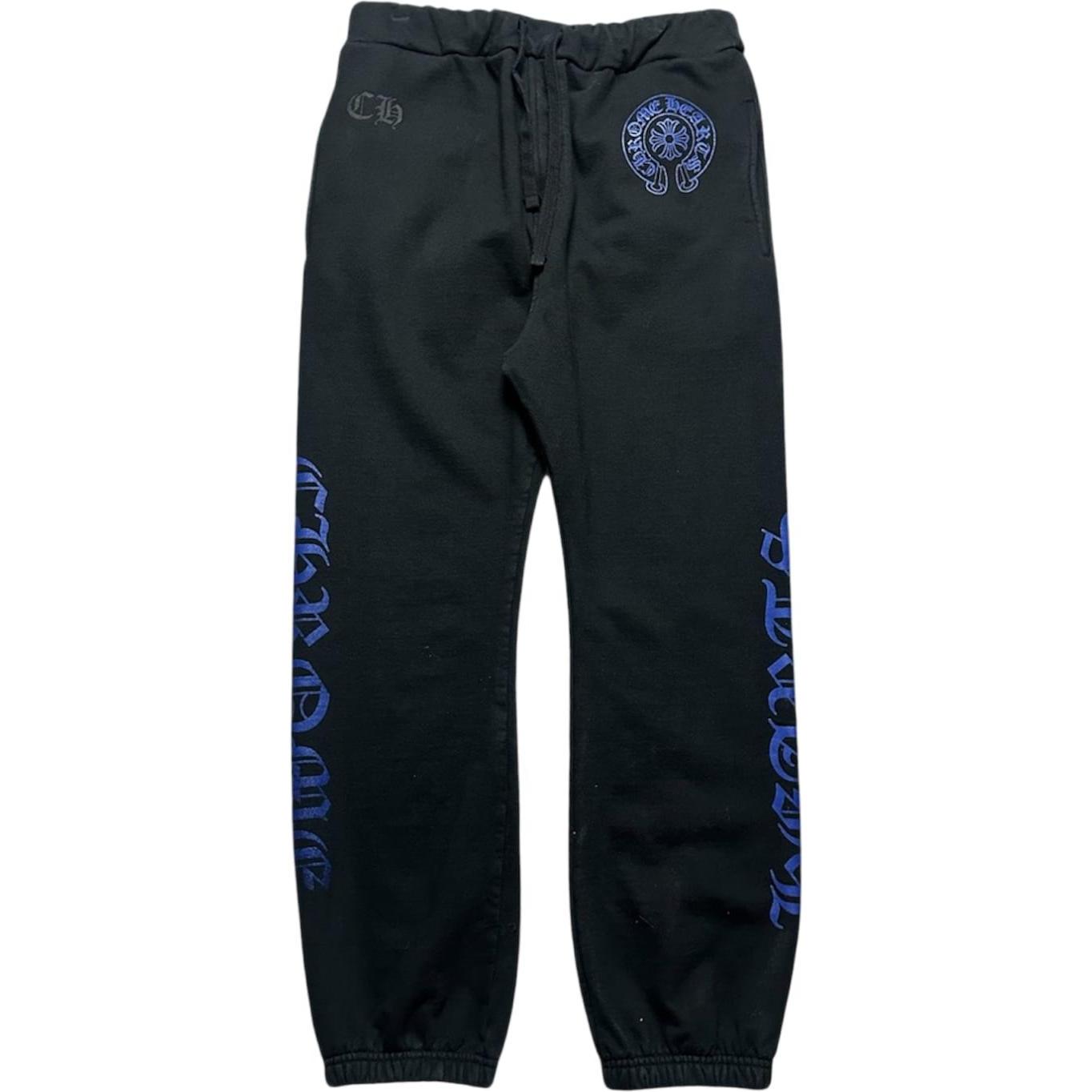 Chrome Hearts Horseshoe Logo Sweatpants Black/Blue