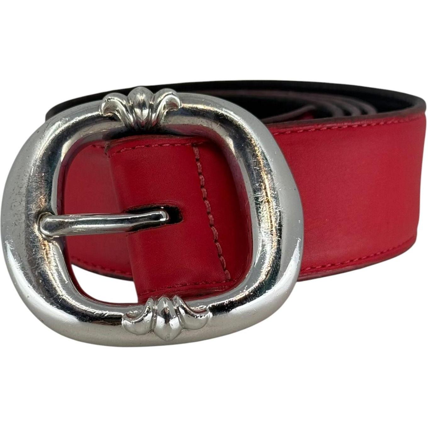 Chrome Hearts Leather Gunslinger Belt Cherry Red