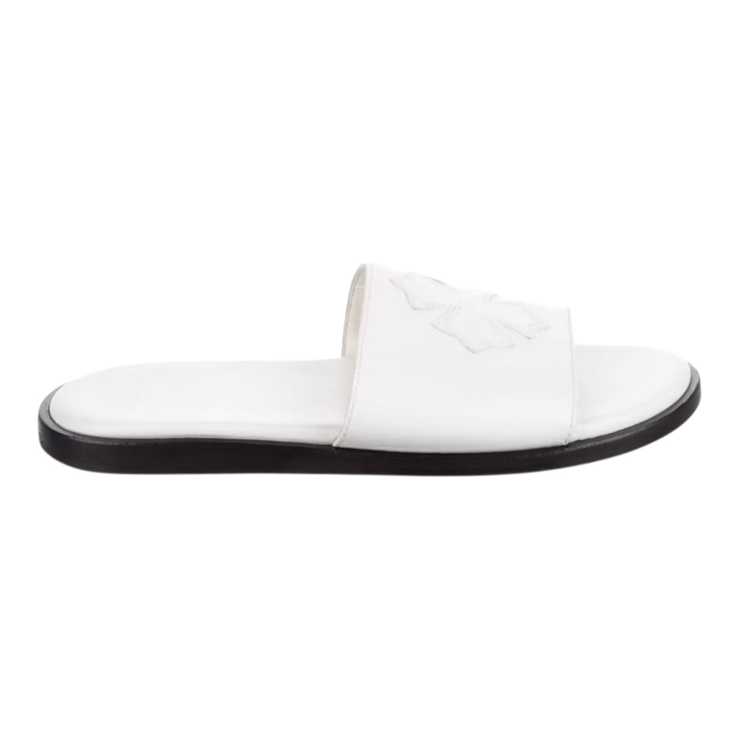 Chrome Hearts Leather Slides White