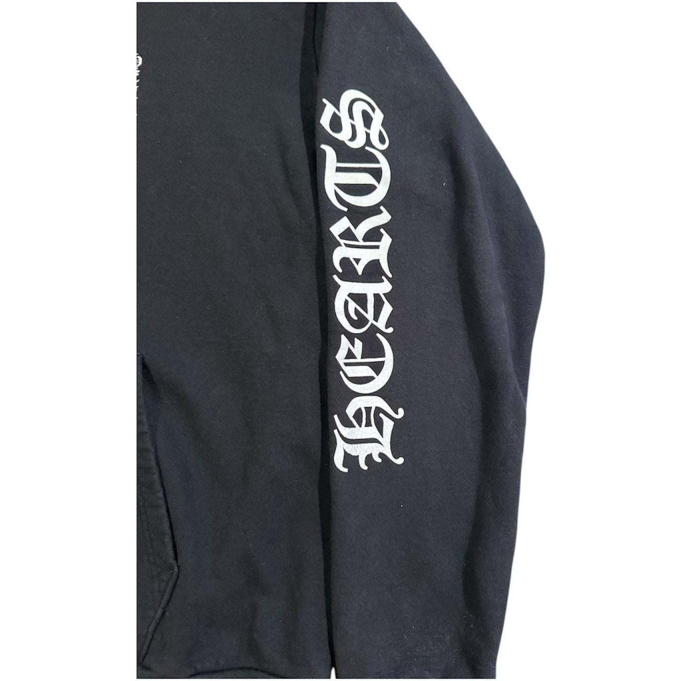 Chrome Hearts Letters Sleeve Fleece Zip Up Hoodie Black/White - Used