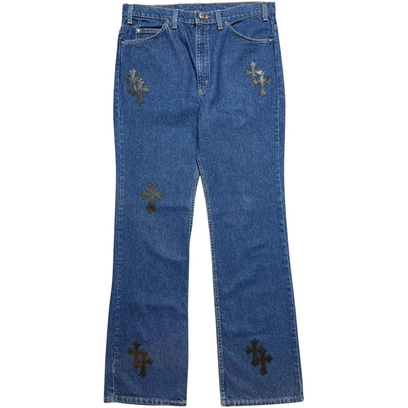 Chrome Hearts Levis 517 Cross Patch Dark Wash Jeans - Like New