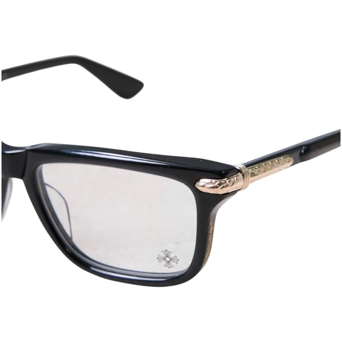 Chrome Hearts Little Dinger Black/18k Gold Plated Glasses