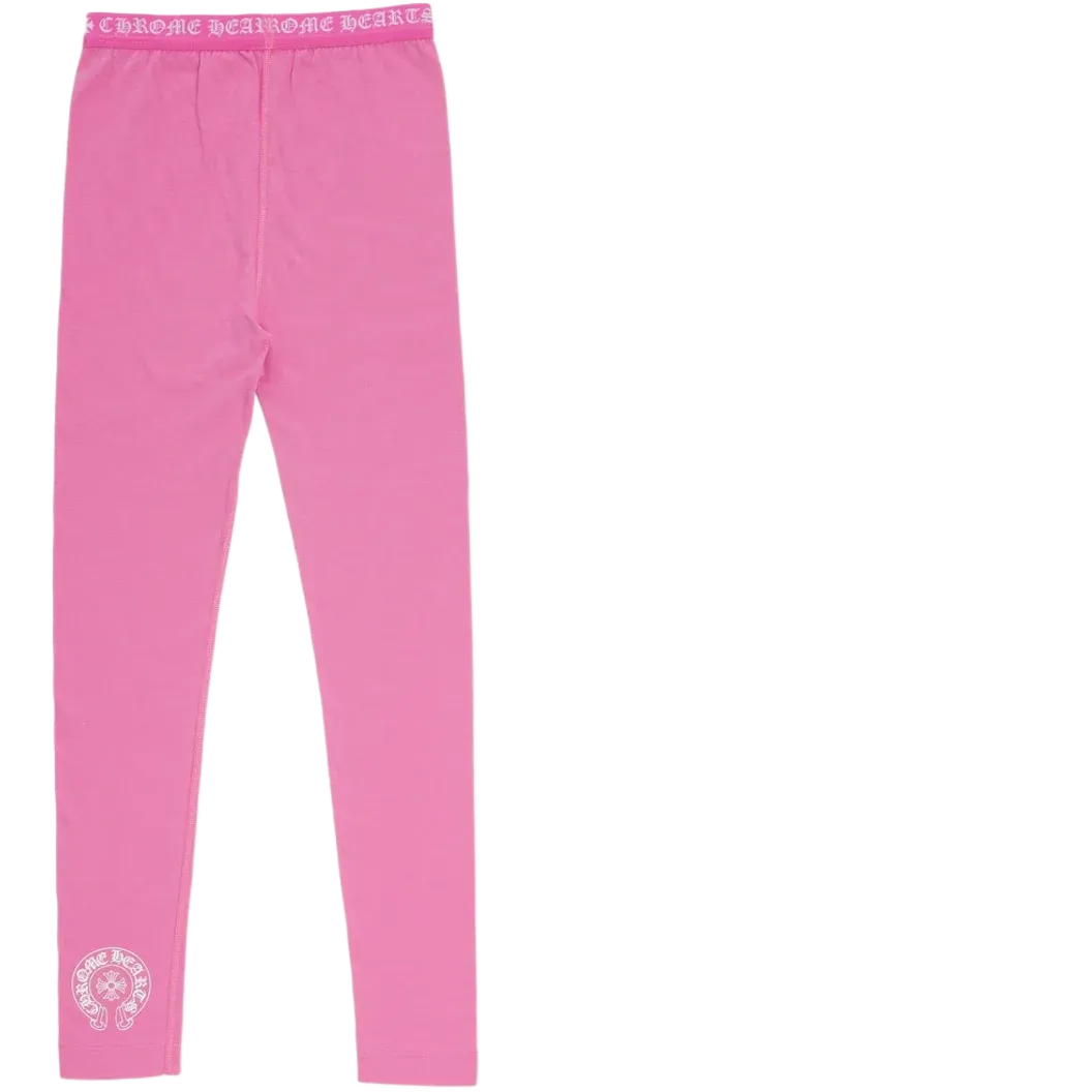 Chrome Hearts Logo Leggings Pink