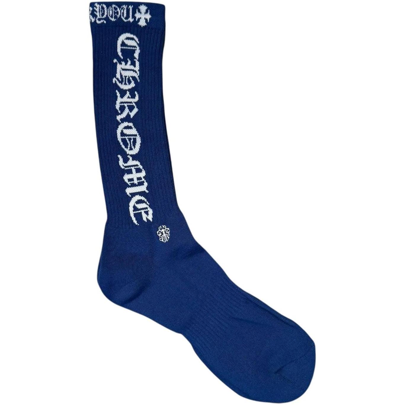 Chrome Hearts Logo Socks Blue
