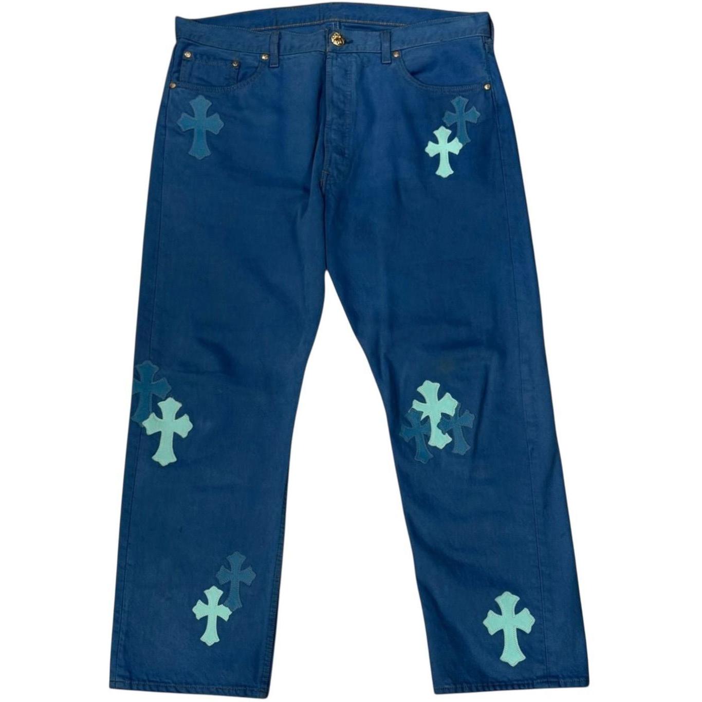 Chrome Hearts London Exclusive Levi's 501 Blue Cross Patch Jeans - Gently Used