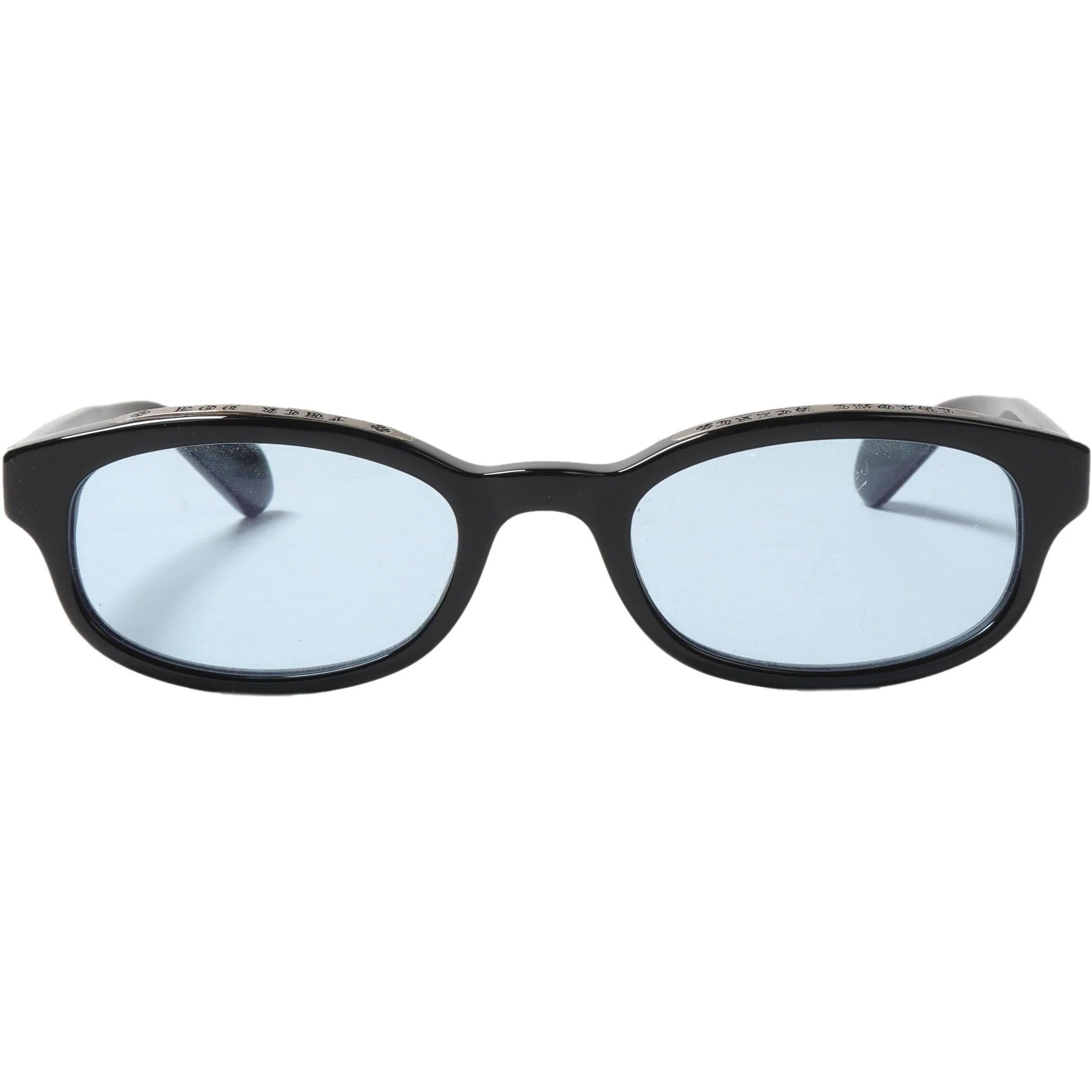 Chrome Hearts Low Rider Black Sunglasses Blue Lens