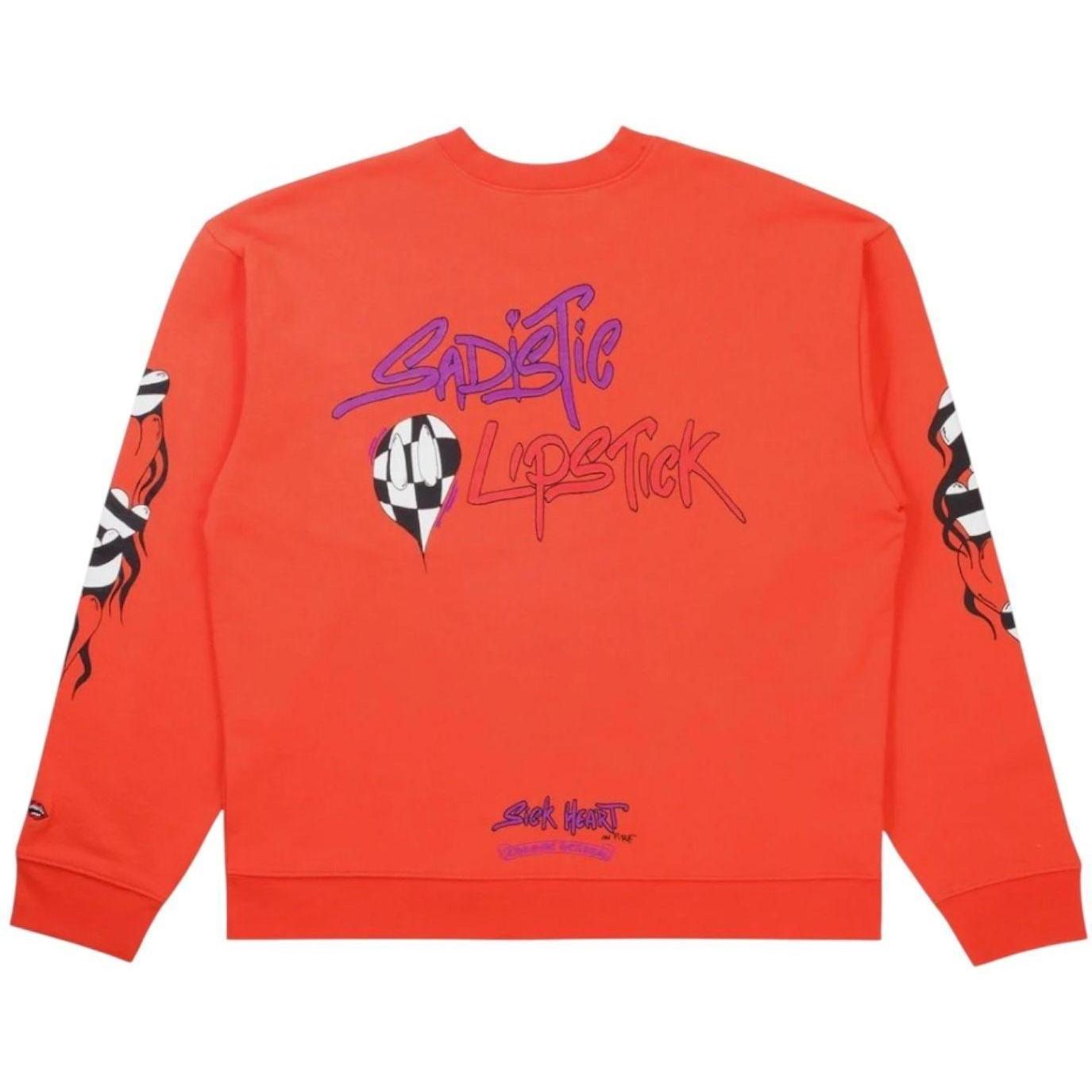 Chrome Hearts Matty Boy Sadistic Lipstick Crewneck Orange