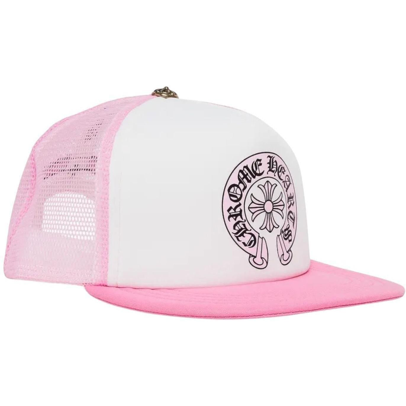 Chrome Hearts Matty Boy Sex Records Horse Shoe Trucker Hat Pink/White